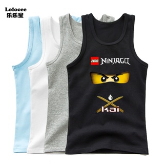 Lego Ninjago เสื้อยืดแขนกุด ผ้าฝ้าย ลายการ์ตูนอนิเมะ แฟชั่นฤดูร้อน สําหรับเด็กผู้ชาย