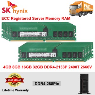 Sk Hynix หน่วยความจําเซิร์ฟเวอร์ 4GB 8GB 16GB 32GB PC4-2133P 2400T 2666V DDR4-2133MHz 2400MHz 2666MHz 288Pin 1.2V ECC Registered Server Memory RAM