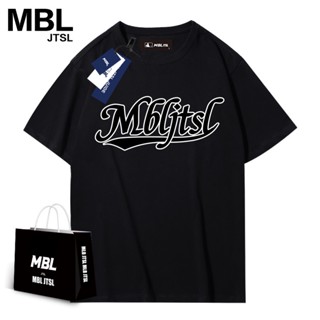 แขนสั้นโอเวอร์ไซส์Mbl เสื้อยืดแขนสั้น ผ้าฝ้าย ทรงหลวม ออกแบบดี เหมาะกับฤดูใบไม้ผลิ และฤดูร้อน สําหรับผู้ชาย และผู้หญิง_1