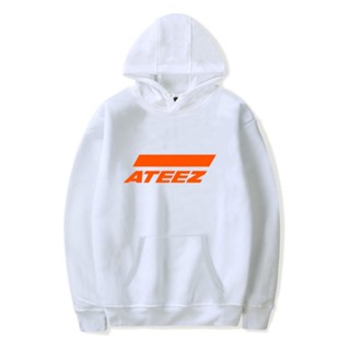 เสื้อกันหนาวแขนยาวลําลอง มีฮู้ด พิมพ์ลาย ATEEZ สไตล์ฮาราจูกุ สําหรับผู้ชาย และผู้หญิง