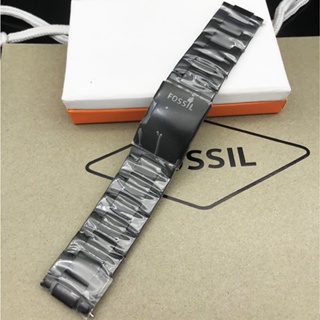 สายนาฬิกาข้อมือ FOSSIL สเตนเลส ปากแบน 24 มม. สีดํา สําหรับผู้ชาย JR1401