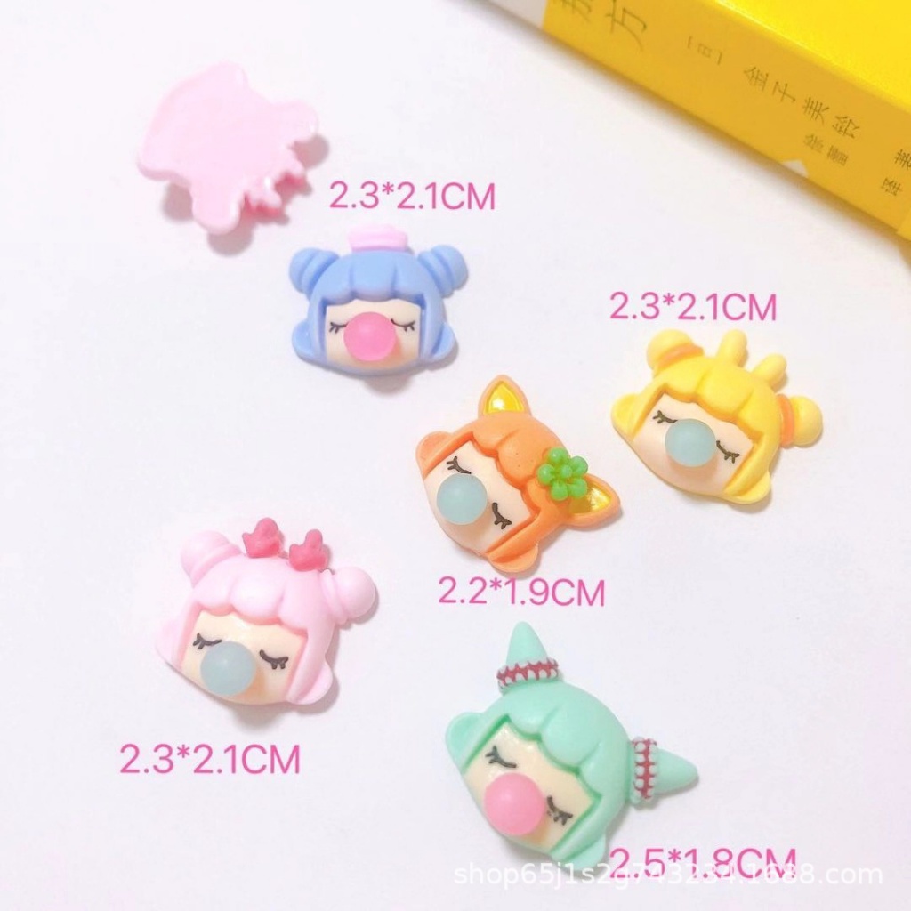 สติกเกอร์เรซิ่น ลายการ์ตูนเด็กผู้หญิงน่ารัก DIY สําหรับติดตกแต่งโทรศัพท์มือถือ กิ๊บติดผม ตู้เย็น
