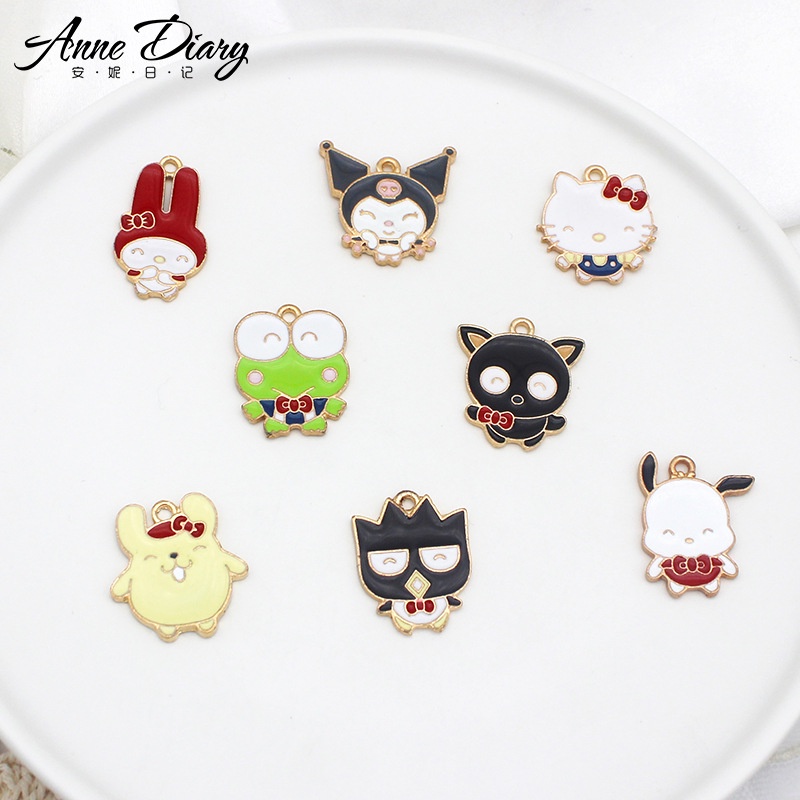 เครื่องประดับ จี้สร้อยคอ พวงกุญแจ ต่างหู รูปการ์ตูน Kuromi Melody แฮนด์เมด DIY สําหรับผู้หญิง 063 2 ชิ้น ต่อล็อต