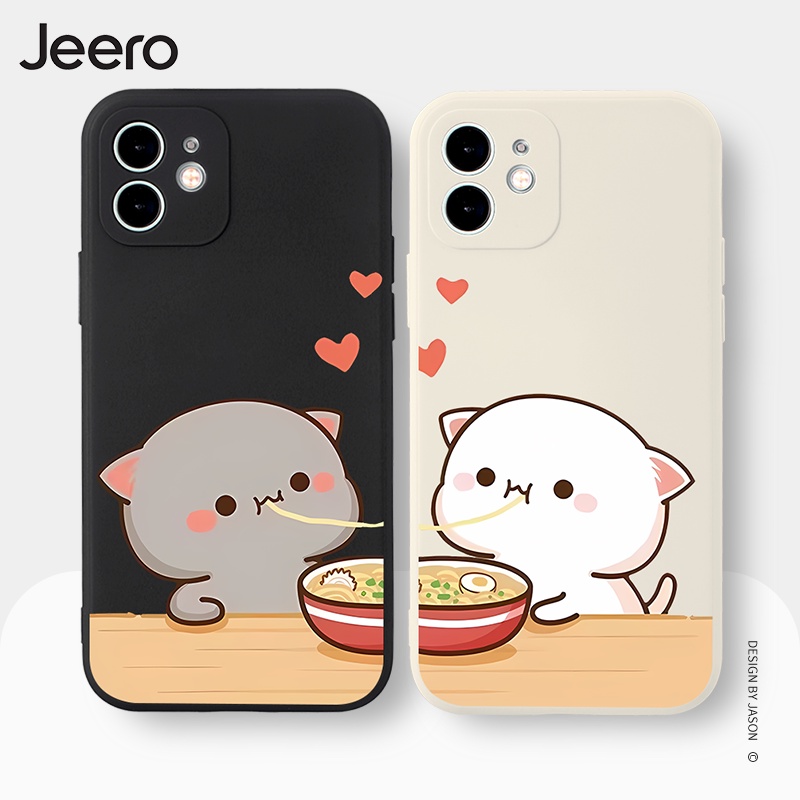 Jeero เคสคู่ เคสไอโฟน คู่รัก กันกระแทกซิลิโคนนุ่มการ์ตูนตลก เคสโทรศัพท์ Compatible for iPhone 16 15 14 13 12 11 Pro Max SE 2020 X XR XS 8 7 Plus พลัส HFE1849