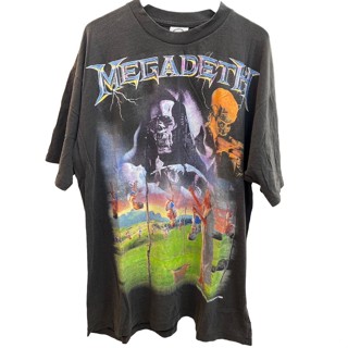 MEGADETH⚡️เสื้อยืดผ้าฟอกUnisex Cotton 💯งานใหม่ ทำเก่า ผ้าฟอกเฟดนุ่ม  สกรีนจม หน้าหลัง **ลายนี้มีตะเข็บข้าง ผ้าไม่หนา⚡️⚡