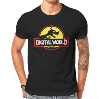 Vintage Shirt Men World Digital Digimon And Crest Mens T-Shirt Think Anime Adult Printed Unique Short Sleeve Cotto_11