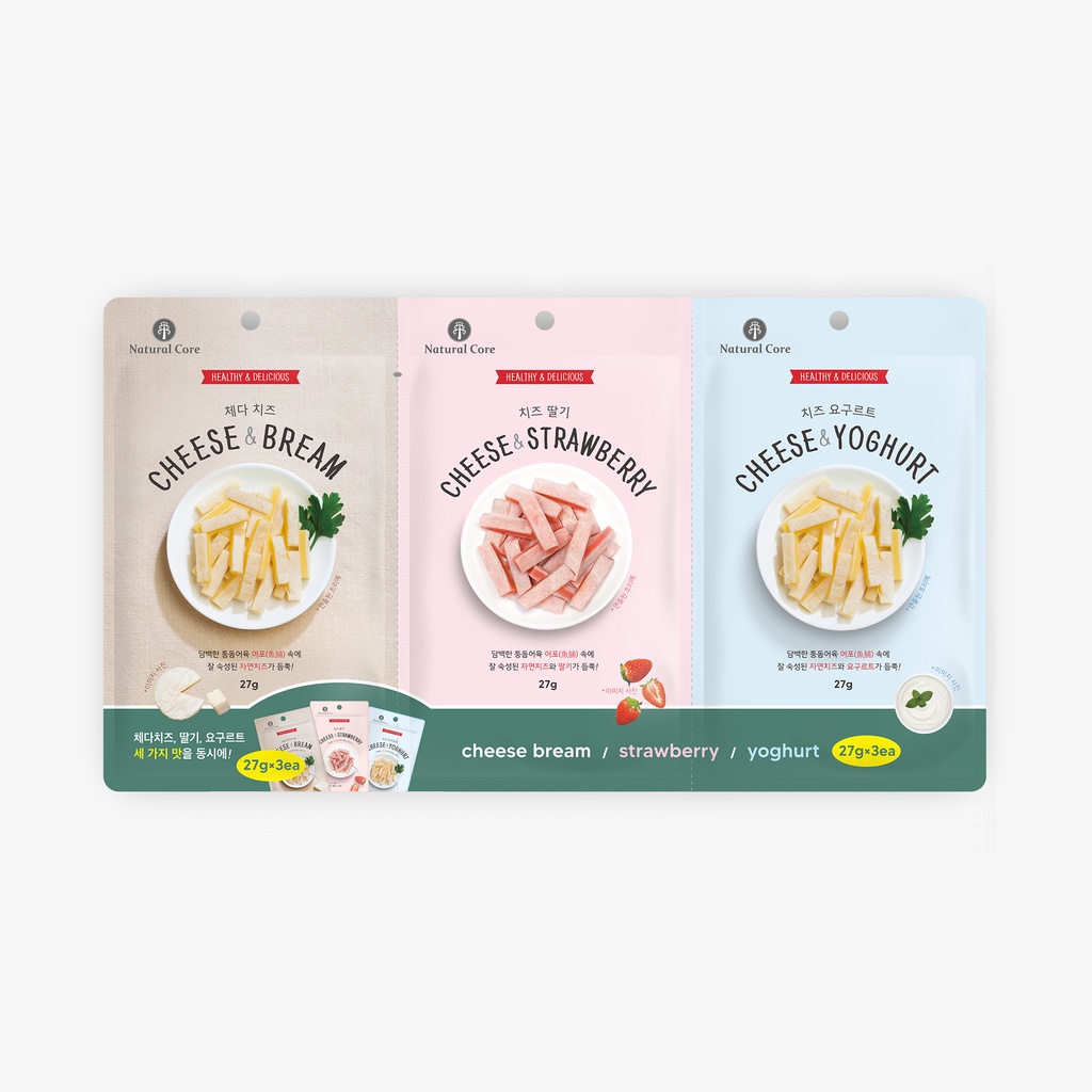 [Bundle of 3] [Natural Core] Cheese Bream 27g / ชีสสติ๊กสำหรับสุนัข