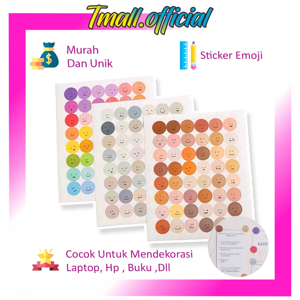 TMALL 1Pc SMILE Face Sticker Emoji Deco Journal Diary สติ๊กเกอร์สมุดภาพ Emoji R441