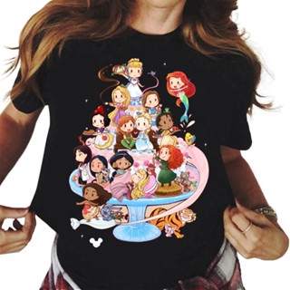 Free Shupping COD┋Disney Princess Kawaii T Shirt Women Snow White Mermaid Tshirt Girl Cute Cartoon T_01