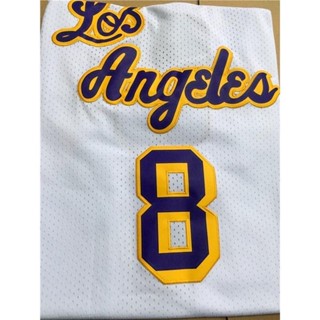 Lakers No. เลขที่. แฟชั่นคลาสสิก ย้อนยุค เสื้อกีฬาบาสเก็ตบอล ปักลาย Los Kobe Jersey 1997 สีขาว 8 ชิ้น 831432