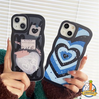 เคสโทรศัพท์มือถือ TPU นิ่ม ขอบหยัก กันกระแทก ลายหัวใจ ไล่โทนสี แฟชั่น สําหรับ iPhone 14 13 12 11 Pro Max X Xr Xs Max 8 7 6 6s Plus SE 2020