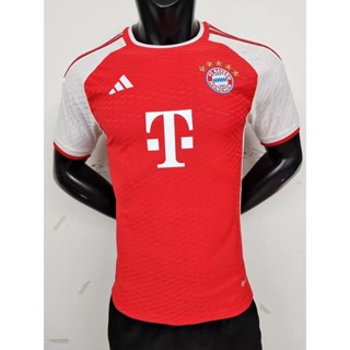 เสื้อกีฬาแขนสั้น ลายทีมฟุตบอล Bayern สีแดง ไซซ์ S - XXL 23-24