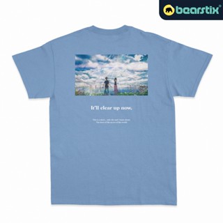 oversize T-shirt Bearstix - เสื้อยืด ลาย Weathering With You Uniqlo X Makoto Shinkai สีฟ้า สําหรับผู้ชาย และผู้หญิง S-5X