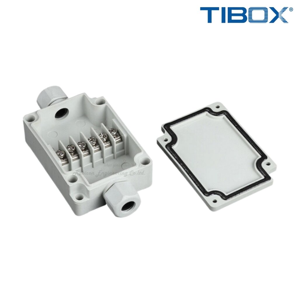TIBOX PBT-6P กล่องพลาสติก พร้อมเทอร์มินอลบล็อก (Plastic Terminal Block Box IP66) 6Pole 15A Size : 70