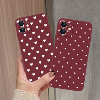 เคสโทรศัพท์มือถือแบบนิ่ม ผิวด้าน ลายจุดสีแดง สําหรับ OPPO A54 A15 A15S A16 A16S A12 A12E A3S A5S A5 A9 A53 A33 2020 A83 A91 A92 A93 A94 A95 A75S A59 A71