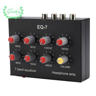 【ขายดี】EQ-7 เครื่องขยายเสียงชุดหูฟังรถยนต์ 7-Band EQ อีควอไลเซอร์ 2 ช่องทาง เครื่องผสมเสียงดิจิทัล