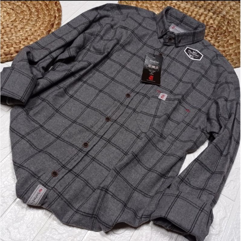 Hitam MERAH KEMEJA เสื้อเชิ้ตแขนยาว ผ้าสักหลาด ลายสก๊อต สีดํา สีเทา ลายทาง สีดํา สีแดง สําหรับผู้ชาย
