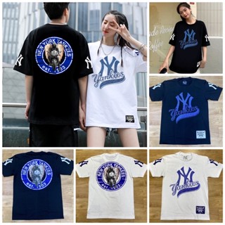 เสื้อคอกลมNy  newyork yankeeลายใหม่ผ้าcotton อย่างดีM-4xl