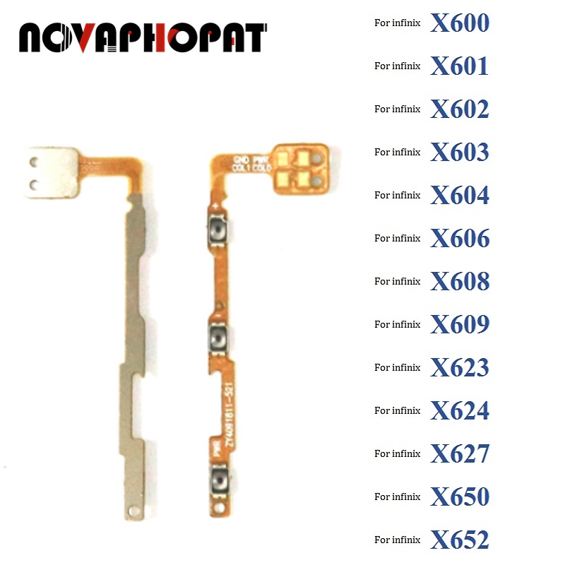 Novaphopat สายแพปุ่มปรับระดับเสียงด้านข้าง สําหรับ Infinix Hot 6 7 8 9 6x Play Pro X600 X601 X602 X6