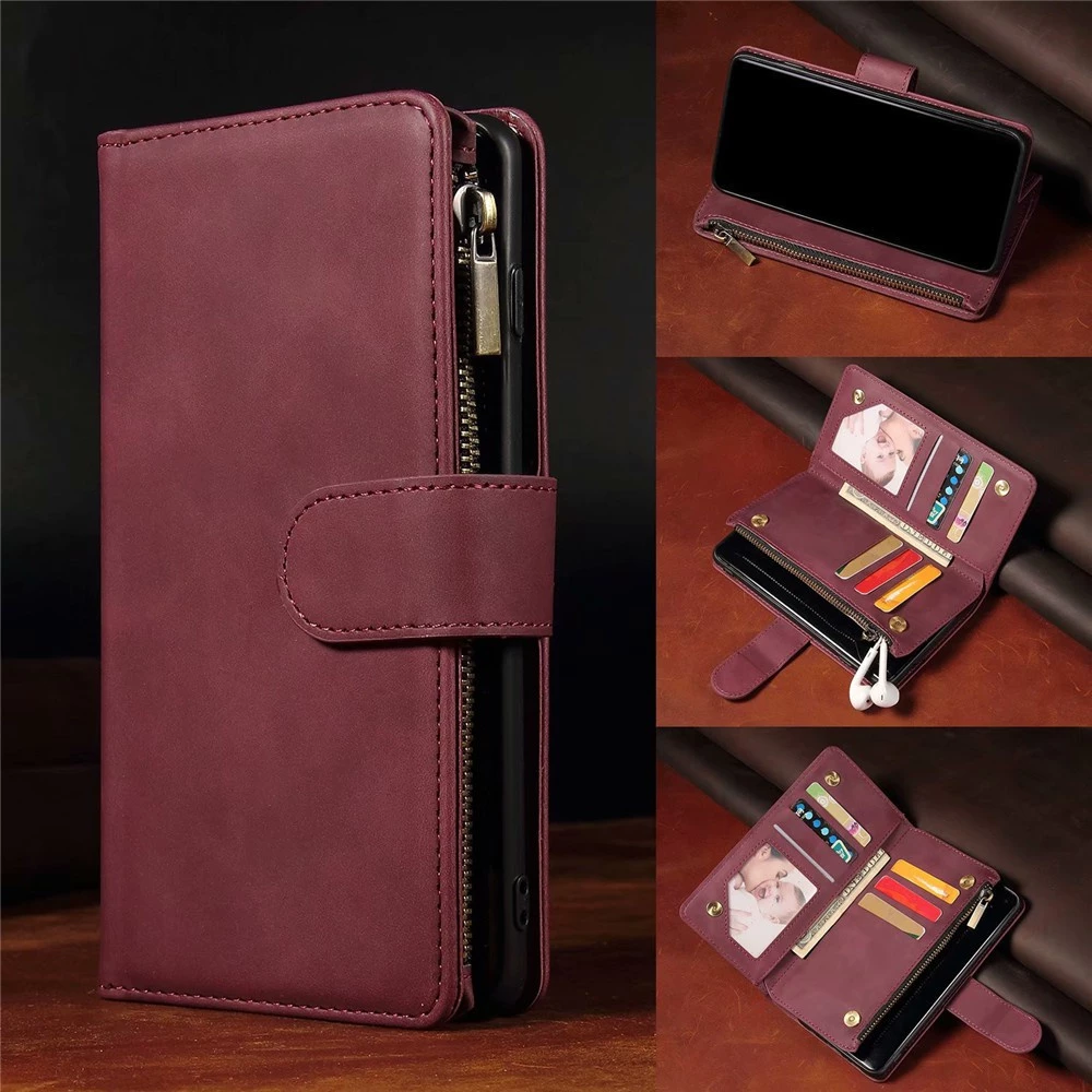 เคสโทรศัพท์มือถือหนัง PU ฝาพับ พร้อมช่องใส่บัตร และขาตั้ง สําหรับ For Samsung Galaxy A57 A37 A07 A17 A56 A36 A26 A16 A06 A15 5G A25 A35 A55 A51 A05 A05s A50 A50s A30s A42 A52 A52s A53 A35 A23 A34 A54