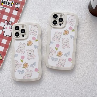 เคสโทรศัพท์มือถือหนังนิ่ม กันกระแทก ลายการ์ตูนกระต่าย ดอกทิวลิปน่ารัก สําหรับ OPPO A97 Reno 8Z 7Z A57 A56 A55 A55s A53 A53s A36 A35 A32 A31 A9 A5 2020 4G 5G