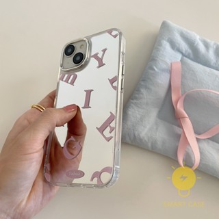 For เคสไอโฟน 14 Pro Max [Mirror Simple Letter] เคส Phone Case For iPhone 14 Pro Max Plus 13 12 Mini 11 For เคสไอโฟน11 Ins Korean Style Retro Classic Couple Shockproof Protective TPU Cover Shell