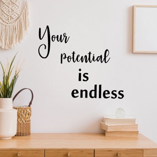 สติกเกอร์ติดผนัง ลาย Your Potential Is Endless-Inspirational Slogan สําหรับตกแต่งห้อง