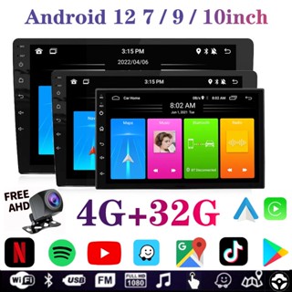 [4G+32G Carplay&amp;android Auto] เครื่องเล่นเสียงสเตอริโอ บลูทูธ 2.5D หน้าจอสัมผัส Wifi 10/ 9/7 นิ้ว 2 din USB สําหรับรถยนต์