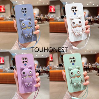 เคส Huawei Mate 10 Pro เคส Huawei Mate 20 Pro เคส Huawei Mate 30 Pro Mate 30E Pro Case Huawei Mate 40 Pro Mate 40E Pro Case Huawei Mate 30 Lite Mate 20X Case Soft Silicone Shockproof Cute Rabbit Bunny Bracket Stand Phone Case With Rope โทรศัพท์มือถือ