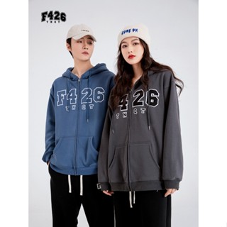 พร้อมส่ง [Official Store] F426 TNQT เสื้อแจ็กเก็ตคาร์ดิแกน มีฮู้ด แต่งซิป สไตล์อเมริกัน สําหรับผู้ชาย และผู้หญิง