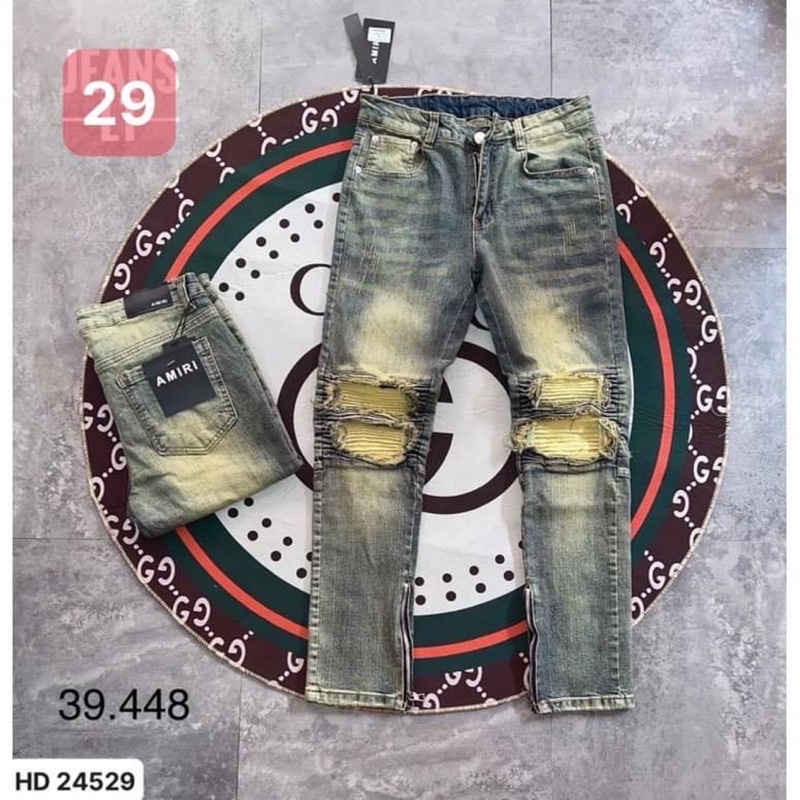 Super Hot Trent Blue MiKo Jeans _ กางเกงยีนส์ mikenco แพทช์หนังเข่าขาด ขาซิปสวยมาก