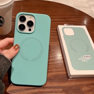 เคสโทรศัพท์มือถือ ซิลิโคนนิ่ม กันกระแทก พร้อมแม่เหล็ก สําหรับ iPhone14 Plus iPhone 14 Pro Max 13 12 Pro Max