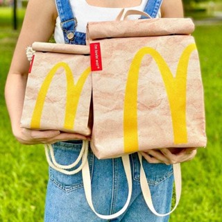 McDonalds กระเป๋านักเรียนถุงกระดาษกระเป๋าสะพายหลังผู้หญิงกระเป๋าแนวทแยงความจุขนาดใหญ่ กระเป๋าเป้