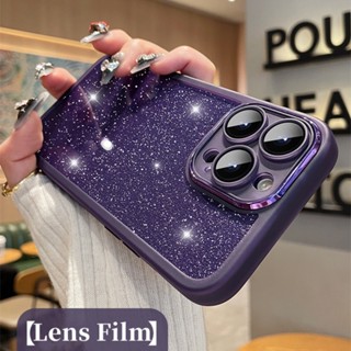 เคสโทรศัพท์มือถือแบบนิ่ม TPU ใส กันกระแทก กันรอยกล้อง ลายกลิตเตอร์ หรูหรา สําหรับ IPhone 14 Pro Max 14 Plus 13 12 Pro Max