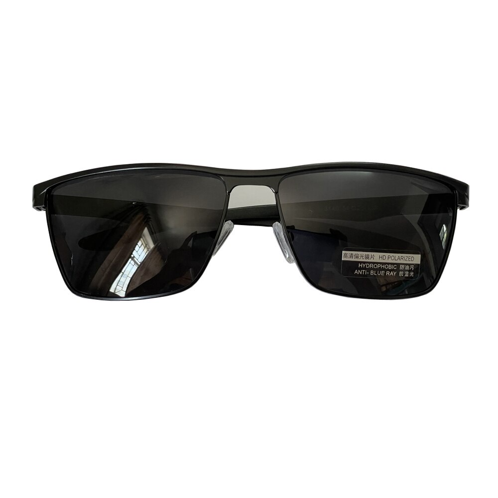 91c เลนส์สีดำสแตนเลส UV400แว่นตากันแดด Polarized สี่เหลี่ยมผืนผ้าแว่นตาสำหรับขับรถ w7b