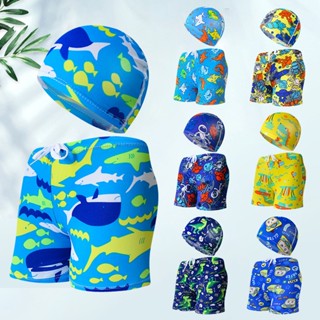 หมวกว่ายน้ำเด็ก กางเกงว่ายน้ำ ชุดสูท ฤดูร้อน ชาย น่ารัก การ์ตูน บ็อกเซอร์ Childrens Swimming Cap