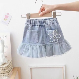 Girls Denim skirt 2020 New loose summer childrens skirt fashionable small and medium-sized childrens skirt fashionable