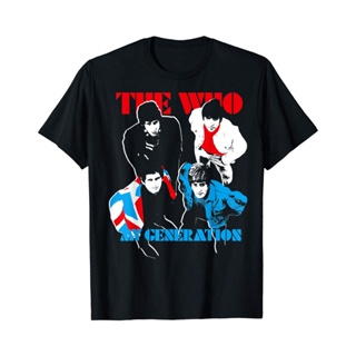 tshirtเสื้อยืดคอกลมฤดูร้อนเสื้อยืด ผ้าฝ้าย 100% พิมพ์ลายดอกไม้ The Who My Generation สไตล์ฮาราจูกุ สําหรับผู้ชาย และผู้ห