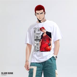 Slam Dunk t-Shirt Summer Anime Merchandise Versatile Loose Sakuragi Flower Road Rukawa Mitsui Kaede_09