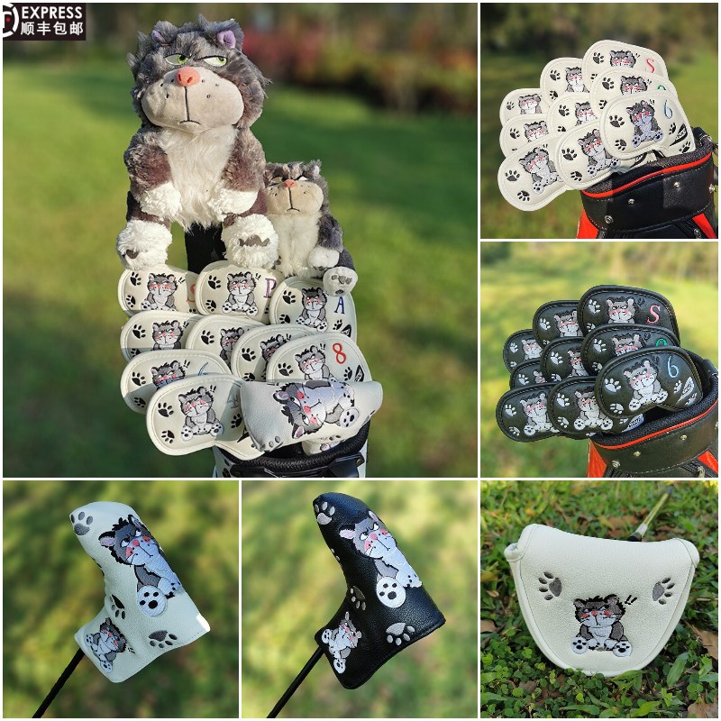 Lucifer แมวกอล์ฟคลับฝาครอบแม่เหล็กปิด Golf irons ฝาครอบพัตเตอร์ Plush ของเล่นกอล์ฟไม้สําหรับ Golf Driver Golf Fairway ไม้กอล์ฟ Hybrid Golf Head Cover