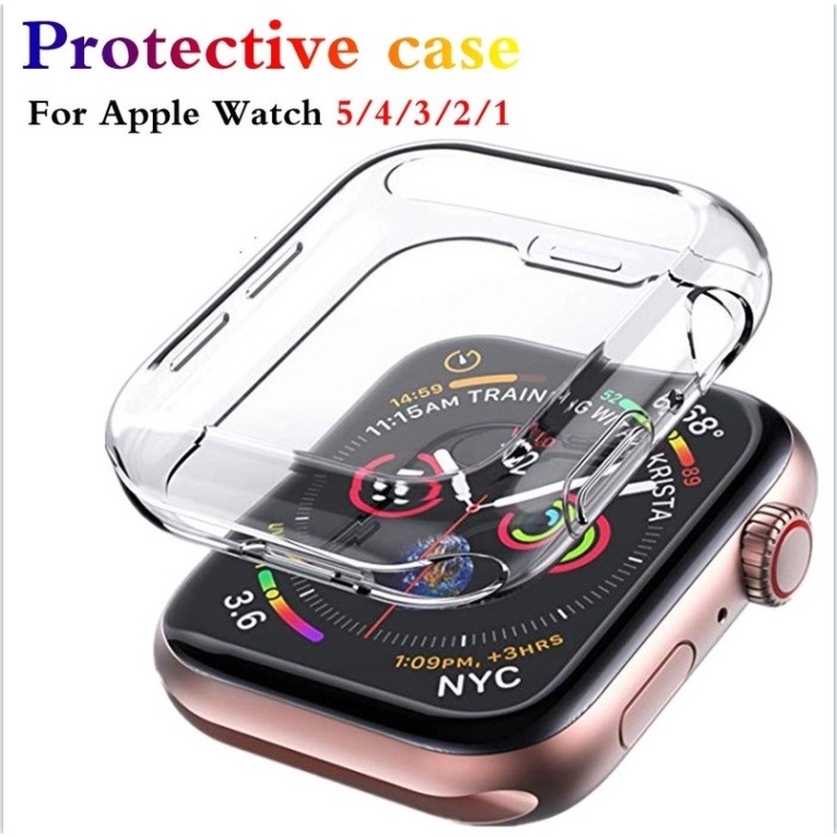 All-in-one เคสป้องกันนาฬิกาข้อมือ แบบกระจก สําหรับ Apple Watch 8 7 SE 6 5 4 45 44 41 40 มม.