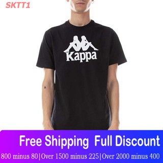 เสื้อยืดลำลอง กัปปะเสื้อยืดกีฬา Kappa Authentic Estessi T-Shirt - Black/White Kappa Sports T-shirt Short sleeve T-shirts