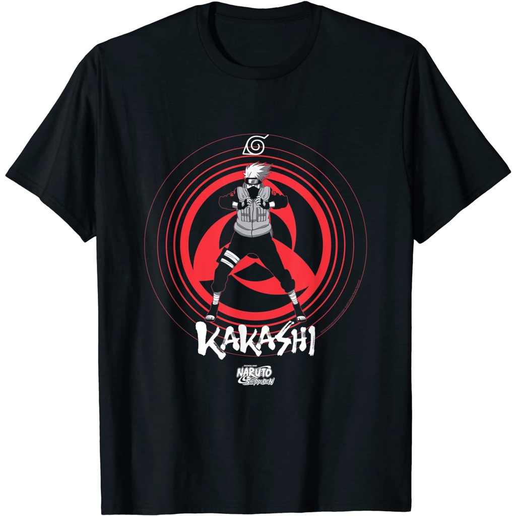 เสื้อยืดแขนสั้นนารูโตะ Naruto Shippuden Kakashi Sharingan Eye Symbol T-Shirt  Naruto