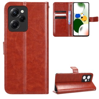 เคสโทรศัพท์หนัง PU ฝาพับ พร้อมช่องใส่บัตร และสายคล้อง หรูหรา สําหรับ Redmi Note 12 Pro Speed 5G