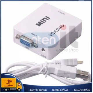 MINI VGA เป็น HD VGA2HD VIDEO Converter 1080P พร้อมเสียงสําหรับอะแดปเตอร์แล็ปท็อปพีซี