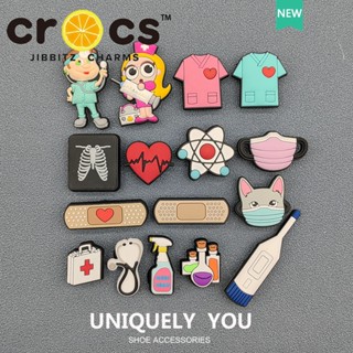 ตัวติดรองเท้า crocs jibbitz กระดุมหัวเข็มขัด รูปดอกไม้ อุปกรณ์เสริม สําหรับตกแต่งรองเท้า