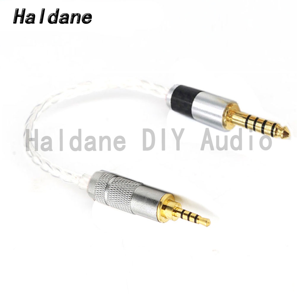 Haldane HIFI DIY 4.4 มม.Balance Male ถึง 2.5 มม.TRRS Balanced Silver Plated Audio Adapter สาย 2.5 ถึง 4.4 สายเชื่อมต่อ
