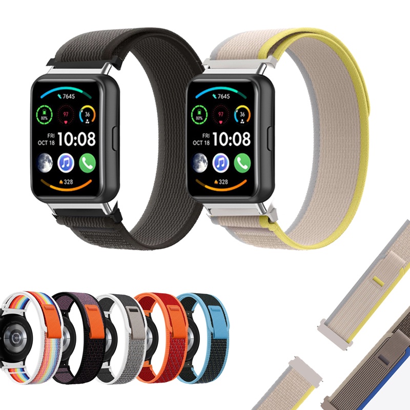 Trail Loop สายไนลอนสําหรับนาฬิกา Huawei FIT 2 fit3 Velcro Breathable Replacement Band