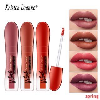 Kristen LEANNE ลิปกลอส 8 สี ชุ่มชื้น ไม่ติดถ้วย ลิปสติก หมึกกํามะหยี่ เคลือบด้าน เคลือบริมฝีปาก กันน้ํา ติดทนนาน เครื่องสําอาง