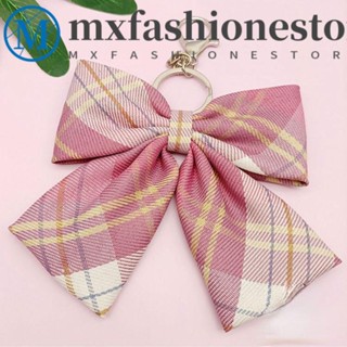 Mxfashione พวงกุญแจ จี้โบว์ ลายสก๊อต เครื่องประดับ สําหรับห้อยกระเป๋า